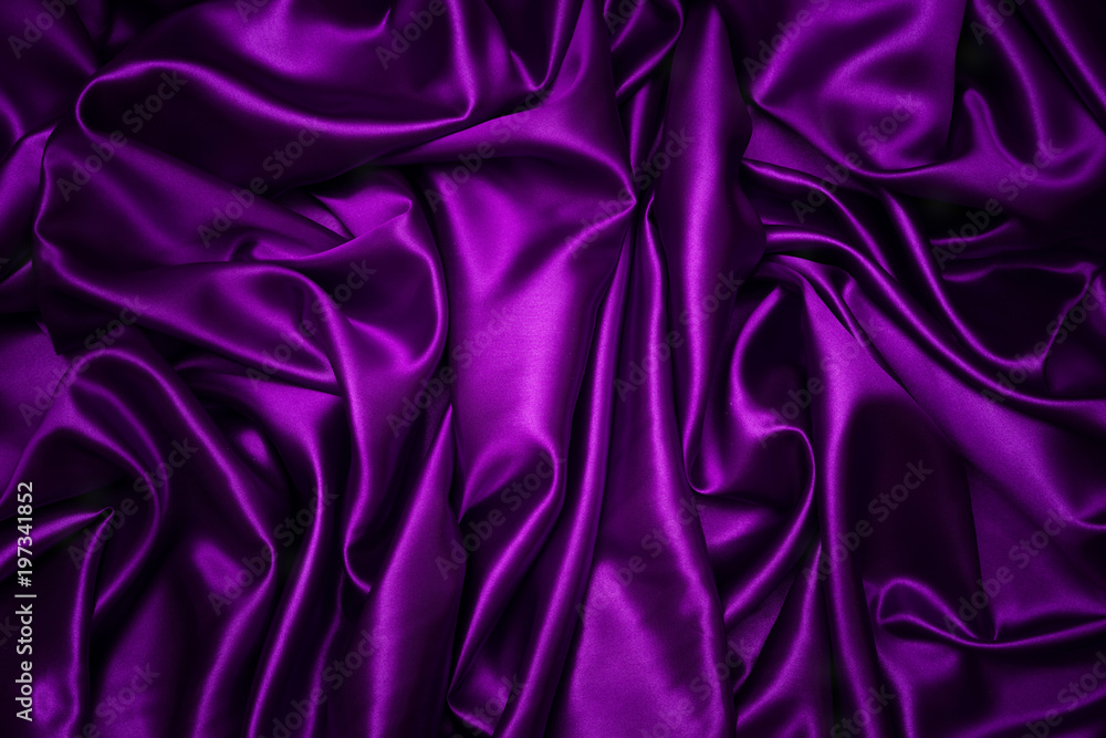 Fototapeta premium Abstract purple drapery cloth, Wave of dark violet fabric background