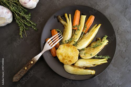 Organic fennel fried with garlic and thyme.