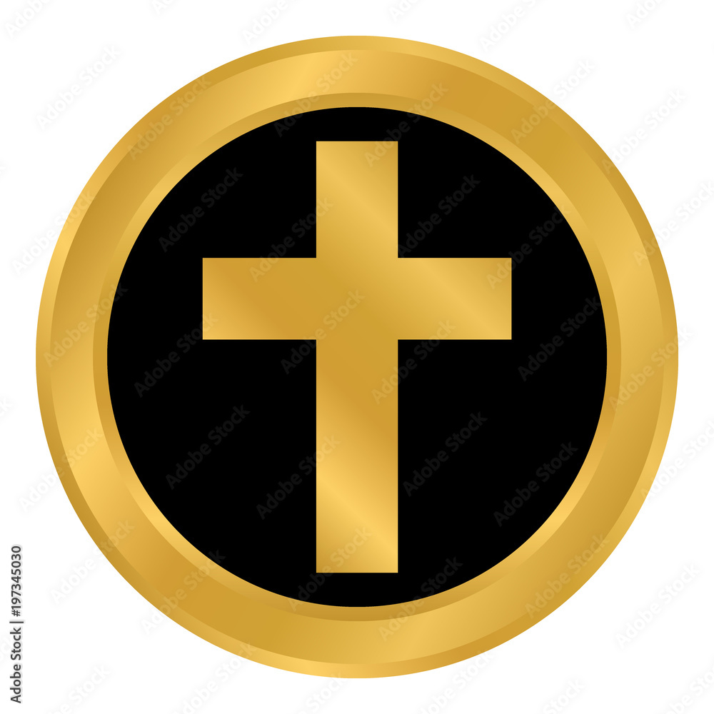 Obraz premium Religious cross button.