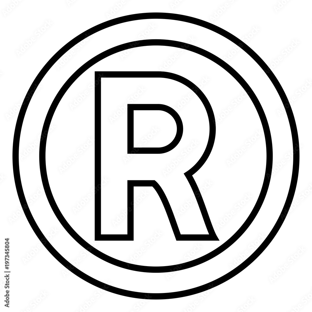 Symbol copyright icon black color illustration flat style simple image Symbol copyright icon black color illustration flat style simple image