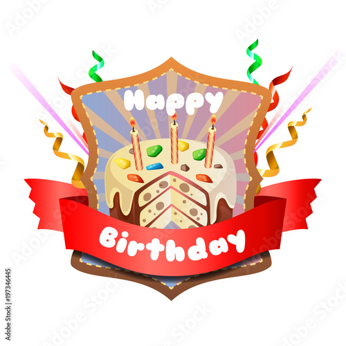 badge of delicious sprinkles birthday tart