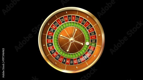 Realistic casino gambling roulette wheel animation available in 4k UHD FullHD and HD video footage