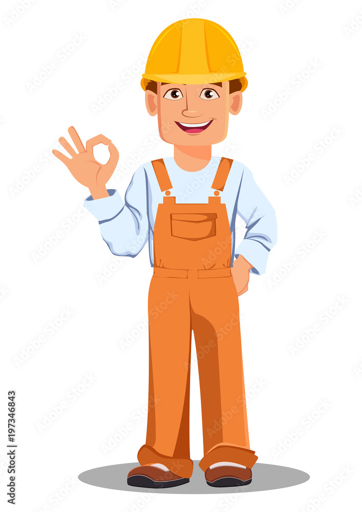 Handsome builder in uniform Handsome builder in uniform