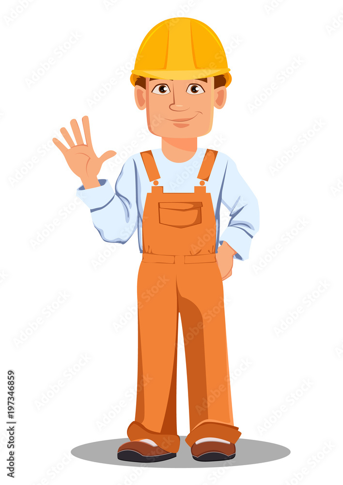Handsome builder in uniform