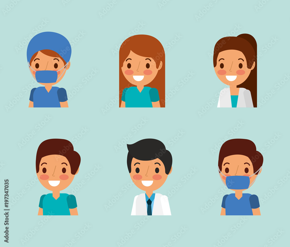 medical people professional staff set vector illustration medical people professional staff set vector illustration