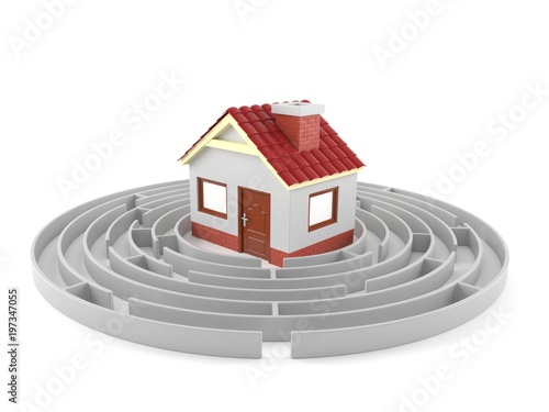 Obraz na płótnie Maze with house
