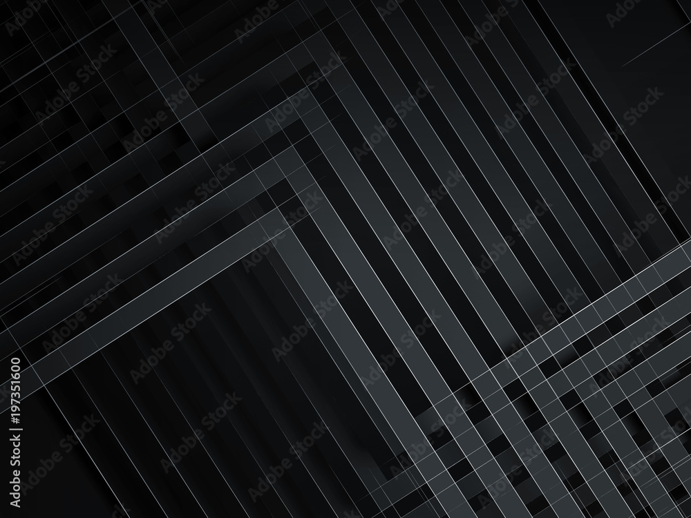 Obraz premium Abstract black background, geometric 3d