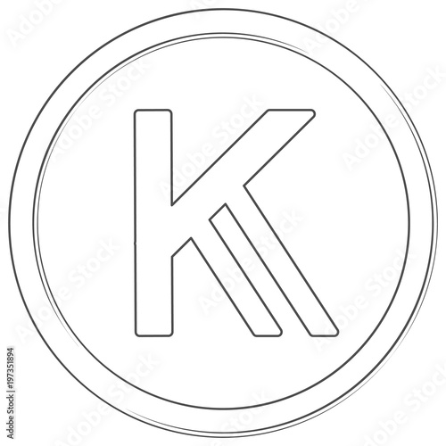 Vector shilling kenyan sign. Lineart icon. Thin line illustration on white background