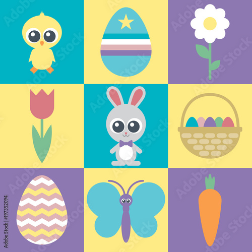 Cute Easter Icon Set - 2018