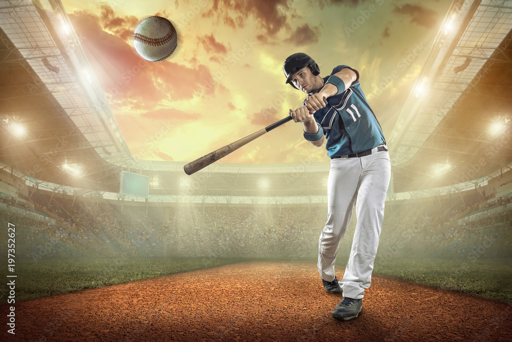 Baseball players in action on the stadium. Baseball players in action on the stadium.