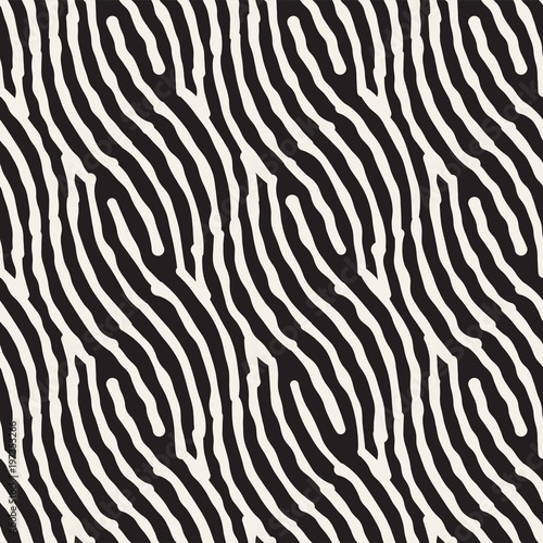 Hand drawn striped seamless pattern with brushstrokes tiling. Abstract freehand texture for print