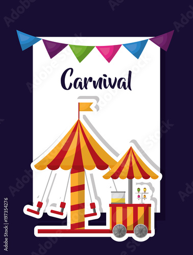 carnival fair and amusement poster vector illustration
