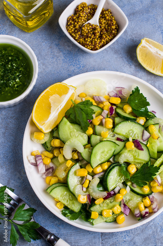 Salad with raw vegetables