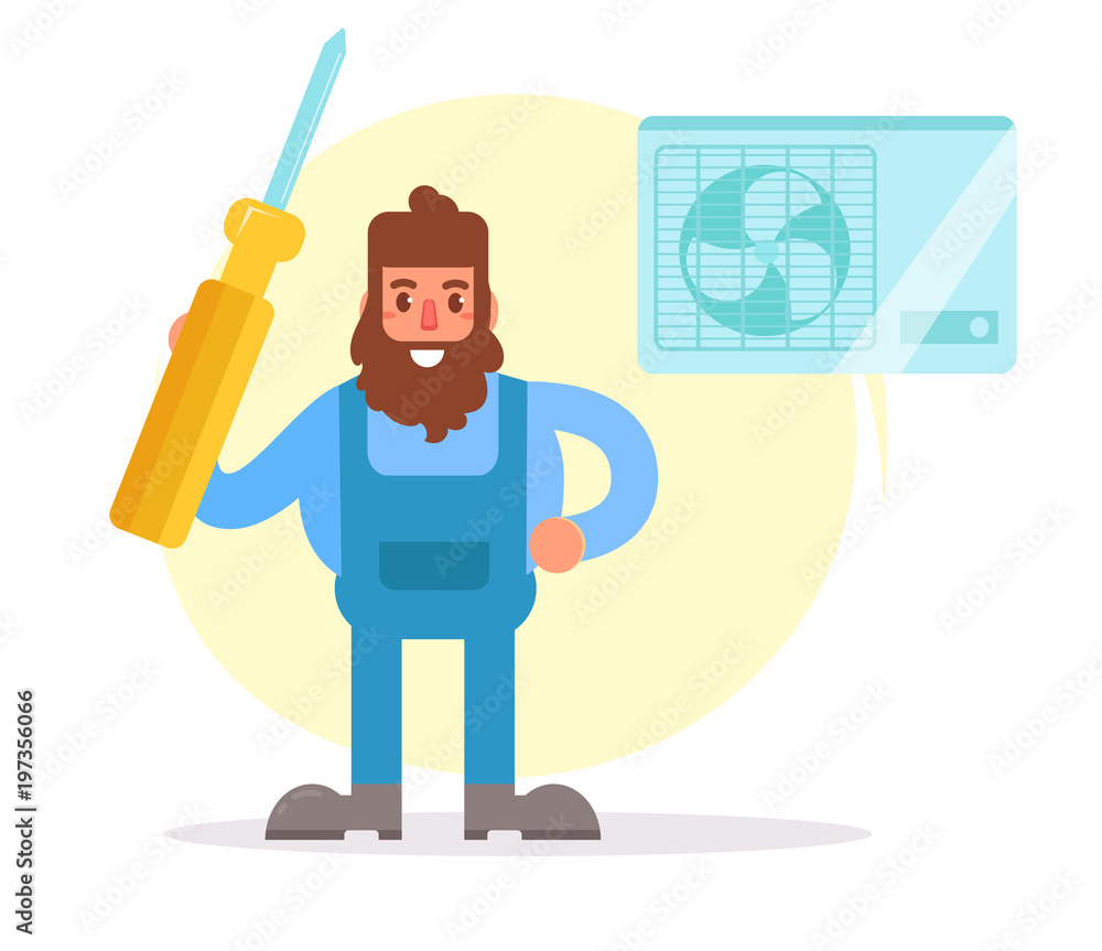 Repair of air conditioning. isolated, Repair of air conditioning. isolated,
