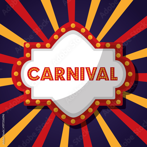 carnival fair festival board sign vector illustration