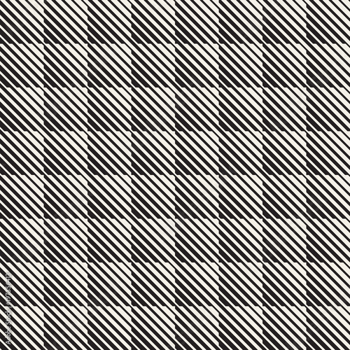 Vector seamless black and white halftone lines grid pattern. Abstract geometric background design. © Samolevsky