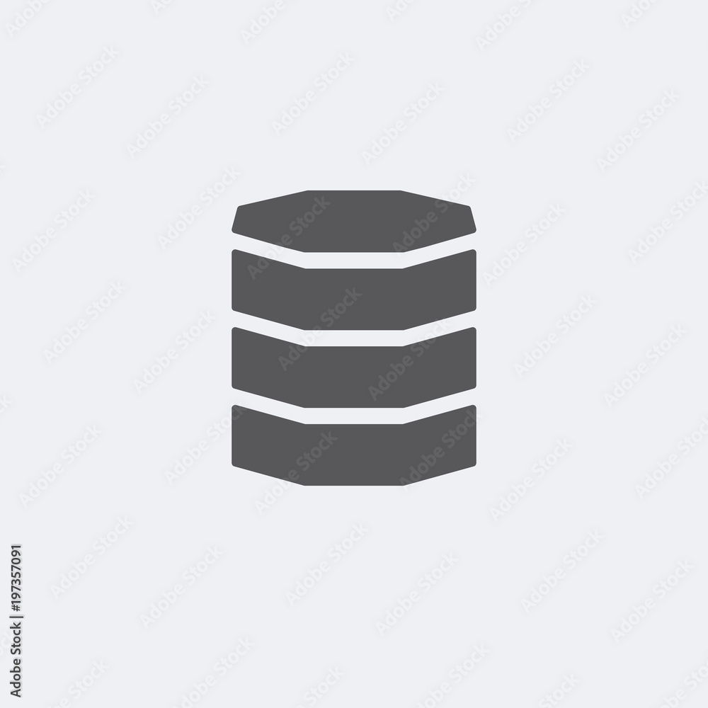 Database vector icon, server storage symbol.
