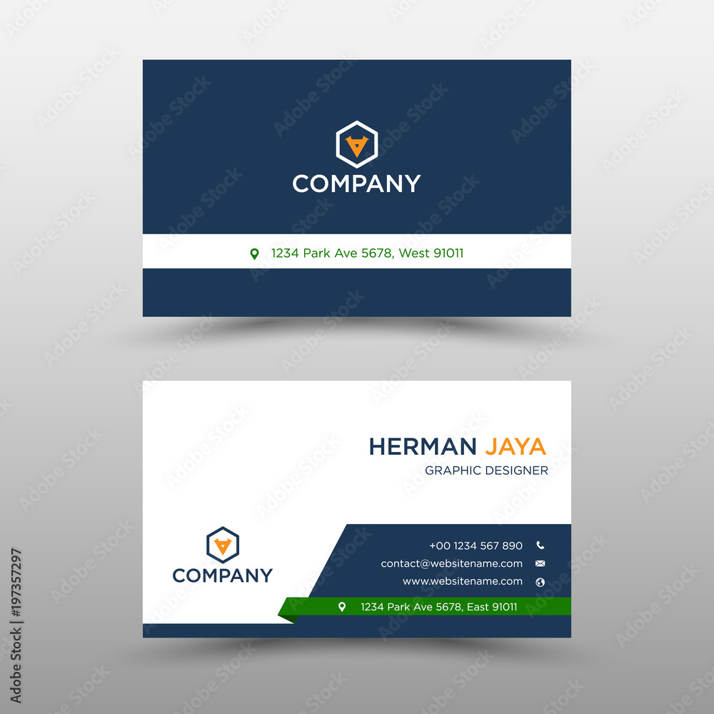 blue Vector Business Card Template blue Vector Business Card Template