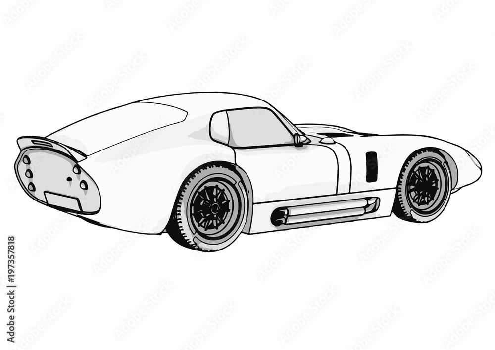 Obraz premium sketch retro car vector.