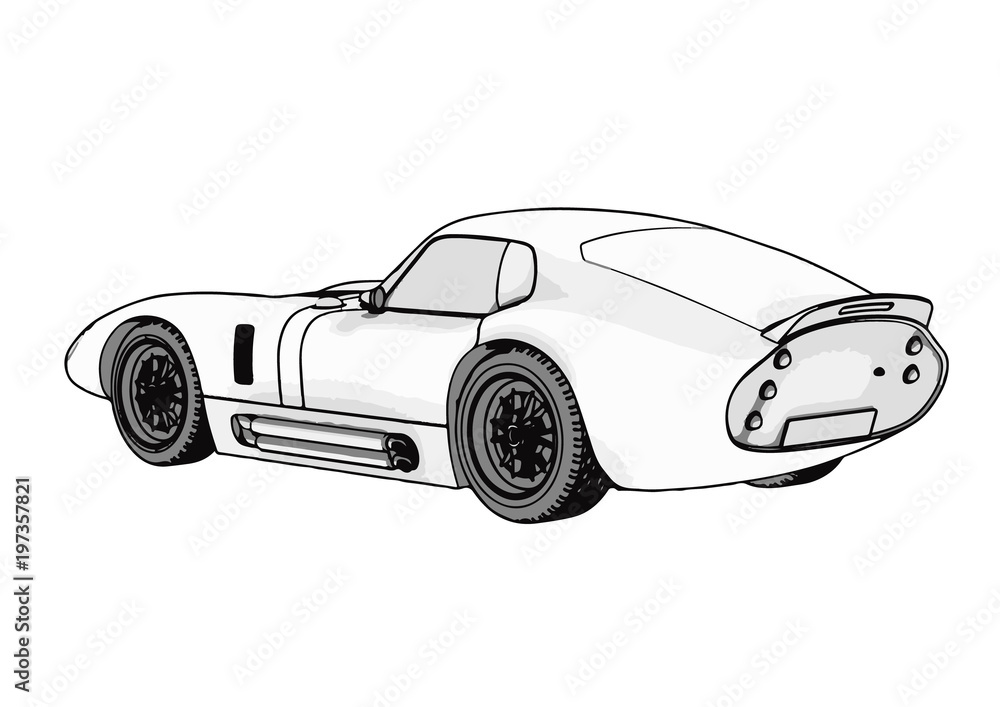 sketch retro car vector.