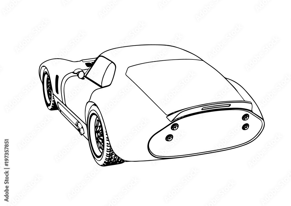 Obraz premium sketch retro car vector.