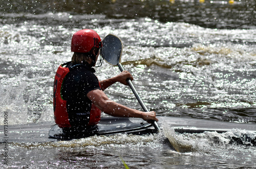Fototapeta Naklejka Na Ścianę i Meble -  Canoepolo championship on the canal