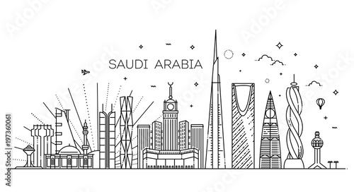 Saudi Arabia detailed Skyline. Travel and tourism background