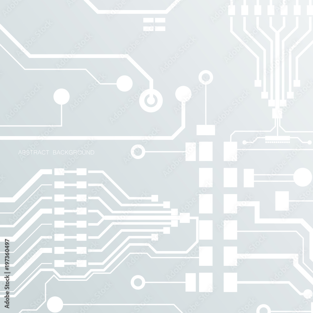 Fototapeta premium Vector circuit board illustration. Abstract technology. Microchip background. 