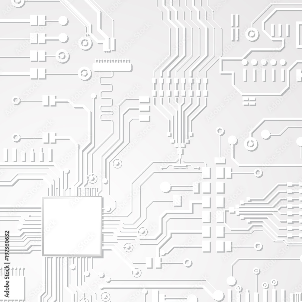 Vector circuit board illustration. Abstract technology. Microchip background. 