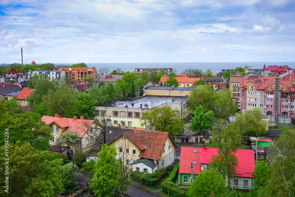 View of the city Zelenogradsk from a height.