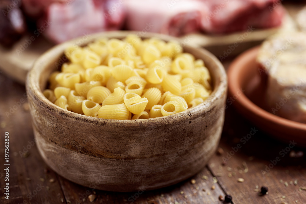 galets, short pasta typical of catalonia, spain