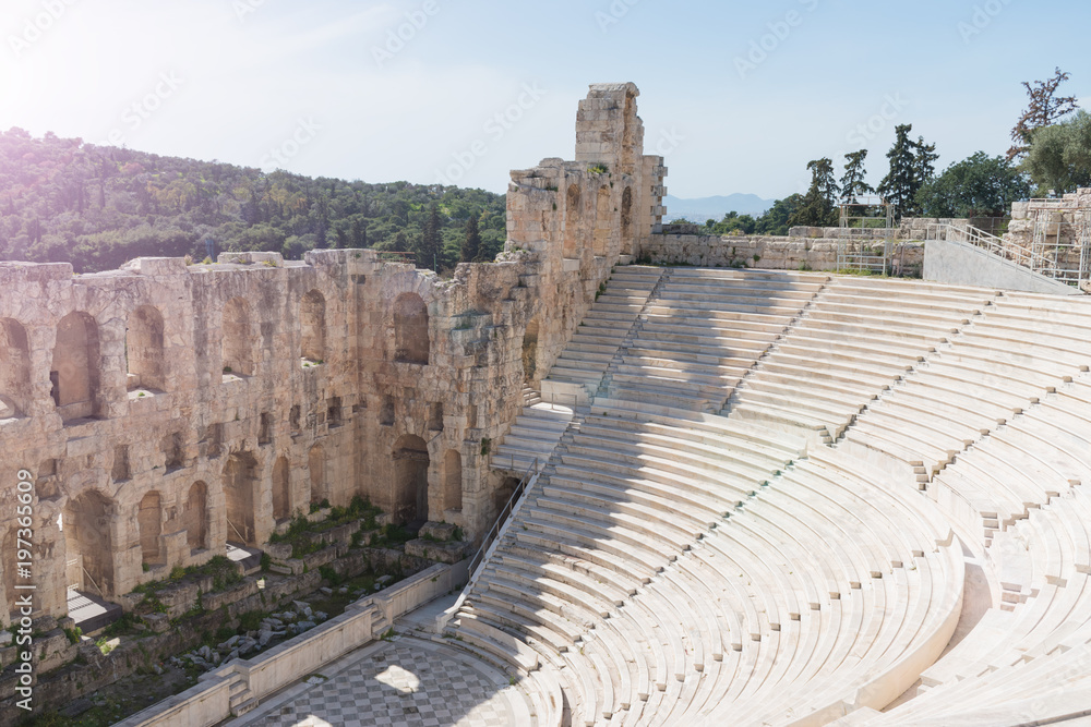 Odeon of Herodes Atticus on Acropolis hill in Athens. Greece