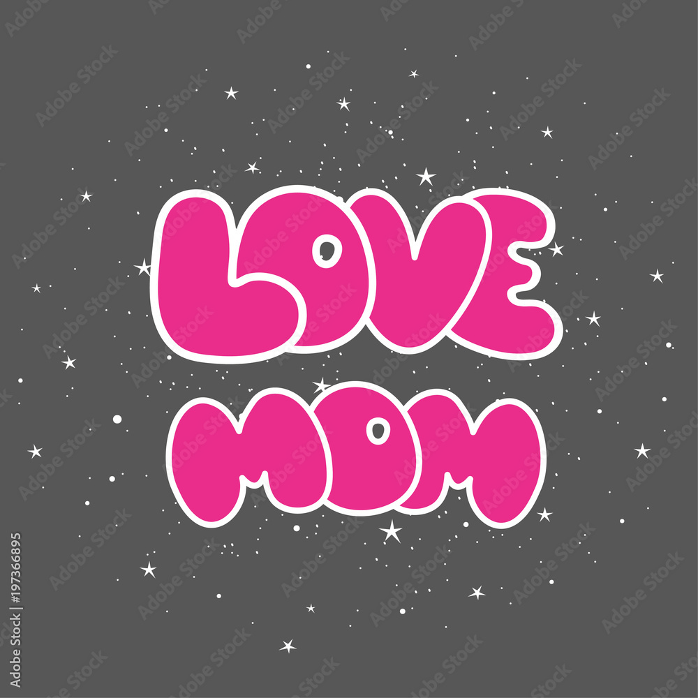 Mothers day cards vintage retro type font. Vector illustration.