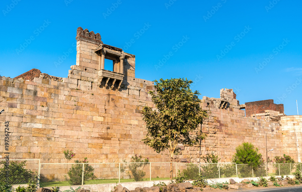 Walls of Champaner Fort - UNESCO heritage site in Gujarat, India
