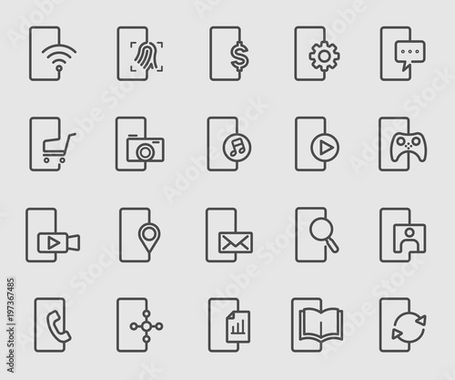 Smartphone function line icon