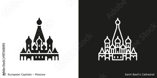 Saint Basil's Cathedral Icon.
Landmark building of Moscow, the capital city of Russia