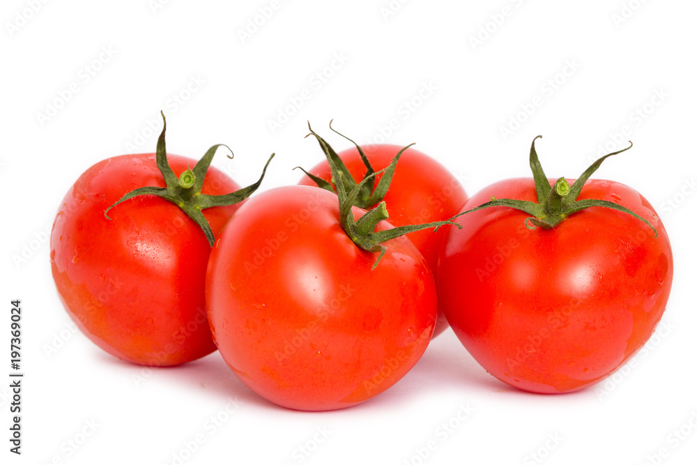 rote frische Tomaten auf weißem Hintergrund rote frische Tomaten auf weißem Hintergrund