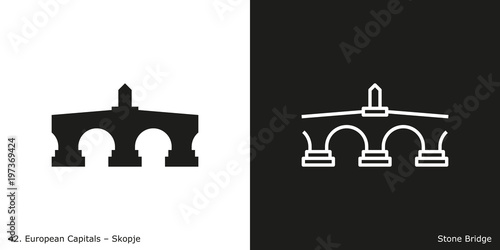Stone Bridge Icon.
Landmark building of Skopje, the capital city of Macedonia.