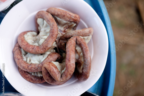 Chitterlings internal organs of pig
