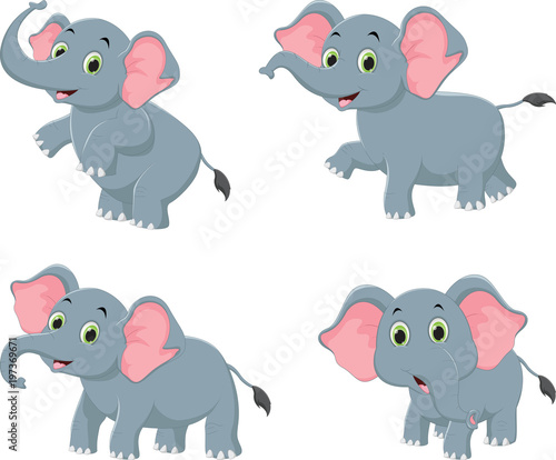 cute elephant cartoon collection