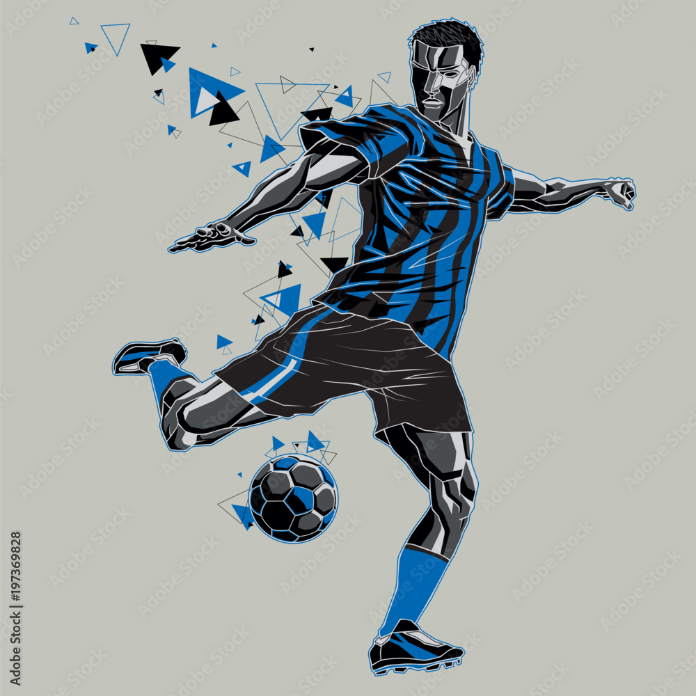 Naklejka premium Soccer player with a graphic trail