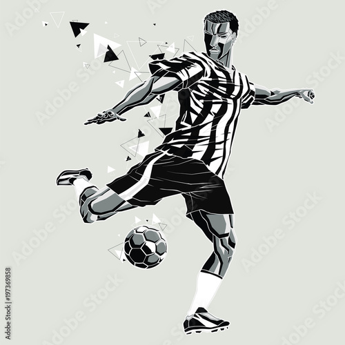 Soccer player with a graphic trail