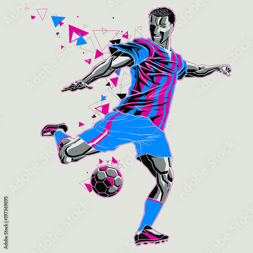 Soccer player with a graphic trail