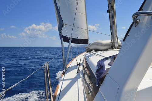 Holiday on board a sailing boat is the best relaxation after hard work.