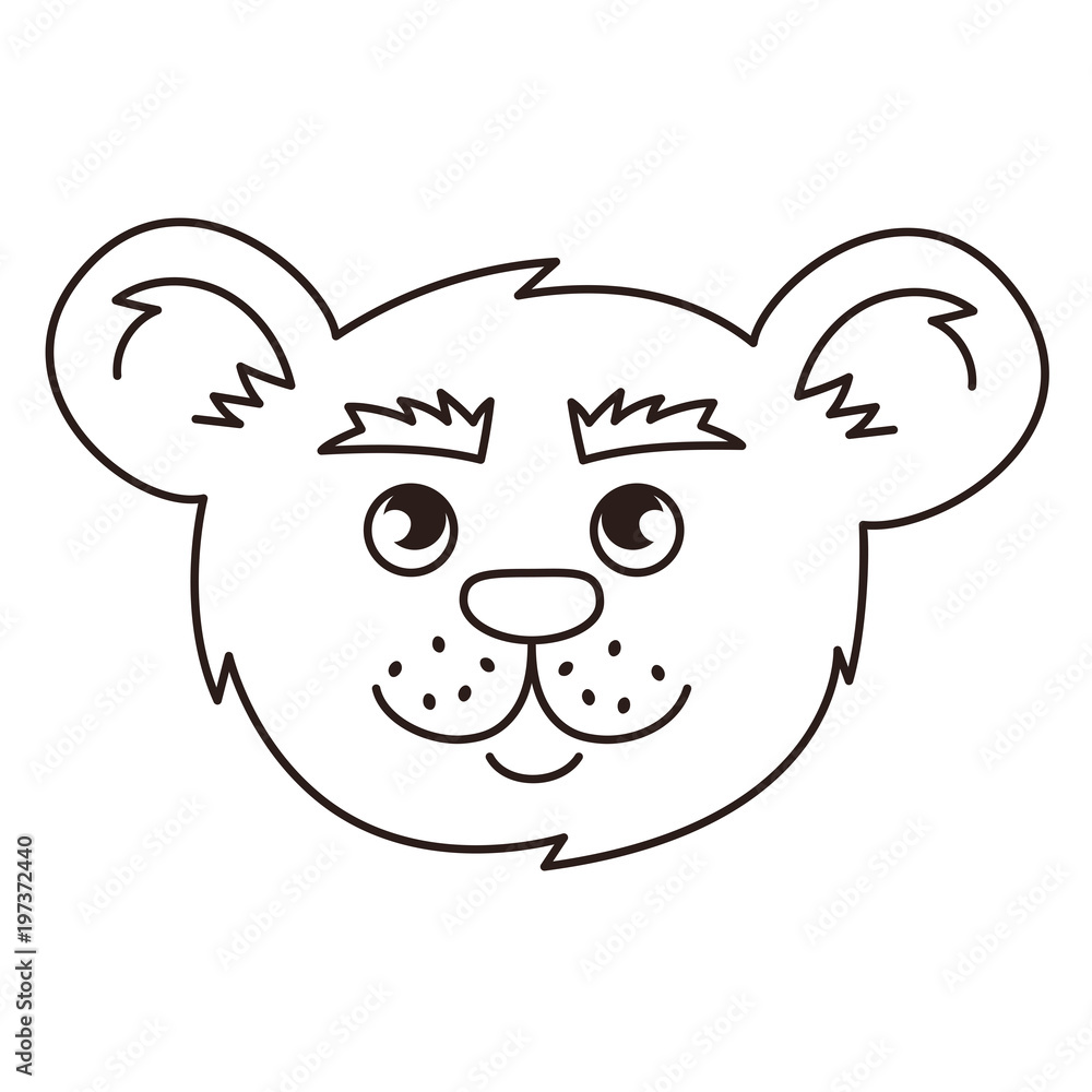 Obraz premium Bear head line portrait animal vector