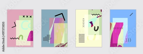 Set of artistic abstract universal card templates