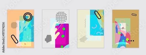 Set of artistic abstract universal card templates