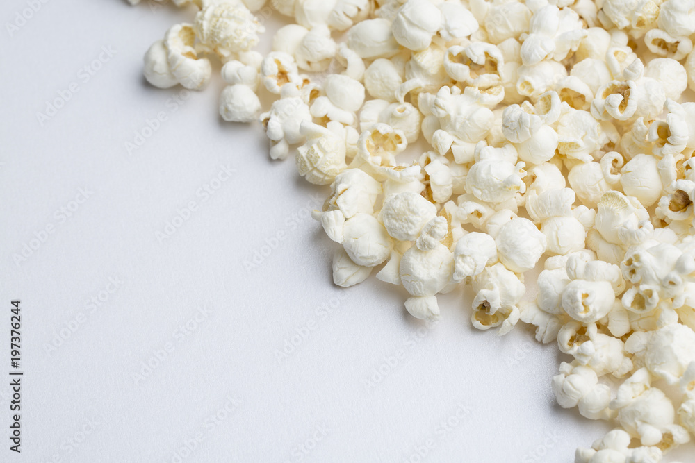 Popcorn border isolated on white Popcorn border isolated on white