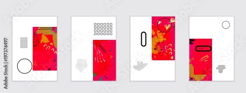 Set of artistic abstract universal card templates