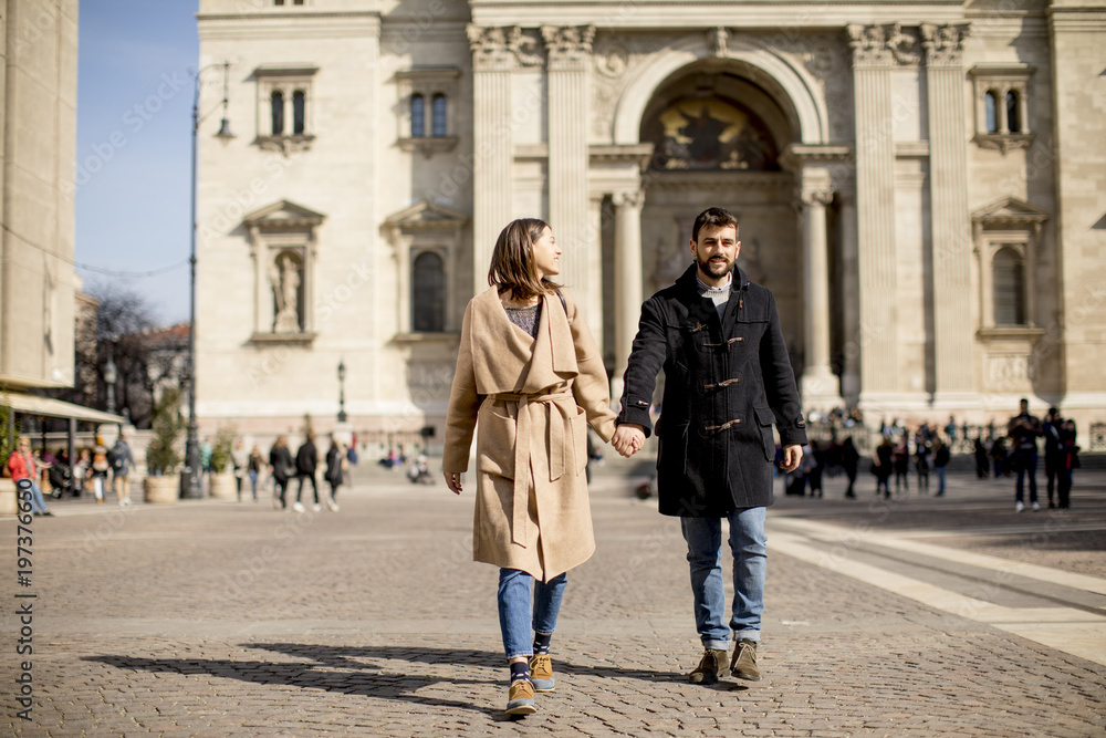Loving couple in Budapest, Hungary